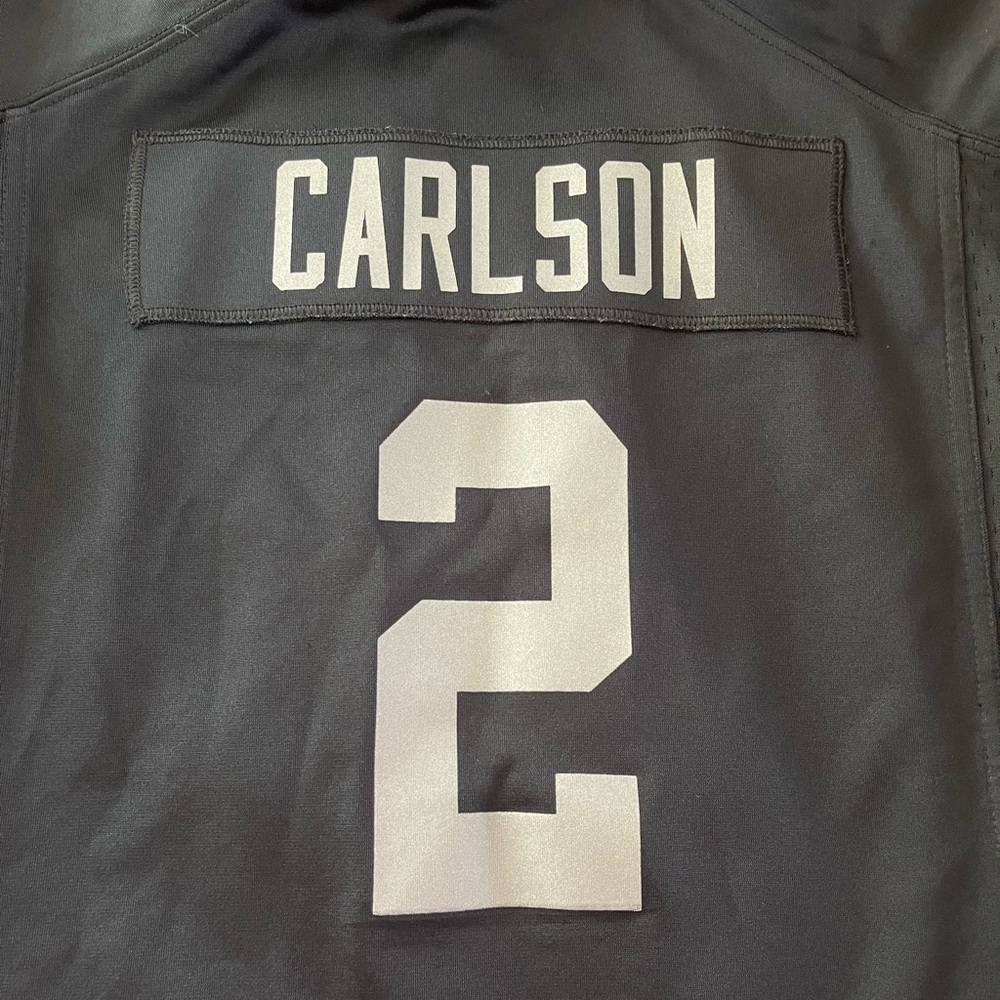 New Women Nike LV Raiders #2 Daniel Carlson Black/Silver NFL On Field Jersey XL